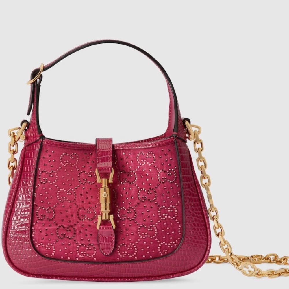 Gucci mini Jackie 1961 exotic lizard with crystals